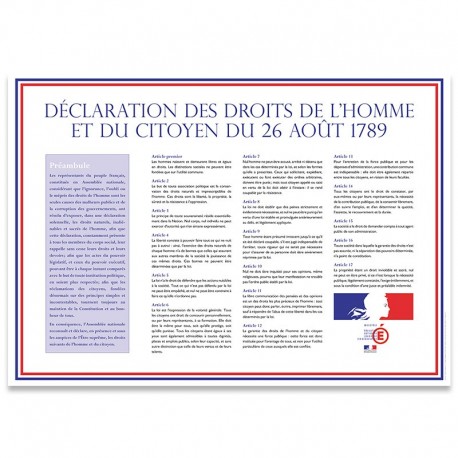 Déclaration des Droits de l'Homme et du Citoyen Drapeaux Unic