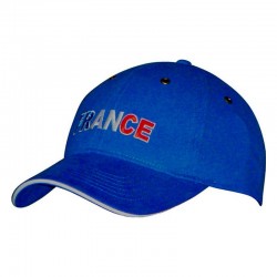 Casquette bleue avec écriture France bleu, blanc, rouge