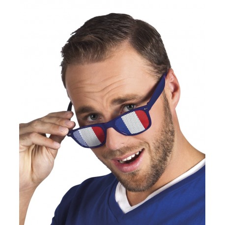 Lunettes supporter bleu, blanc, rouge