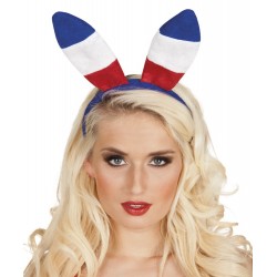 Oreilles de lapin bleu, blanc, rouge