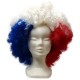 Maxi perruque Afro, bleu, blanc, rouge