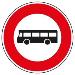 Interdit aux véhicules de transport en commun