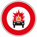 Interdit aux véhicules transportant des marchandises explosives