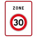 Début d'une zone limitée à 30 Km/h