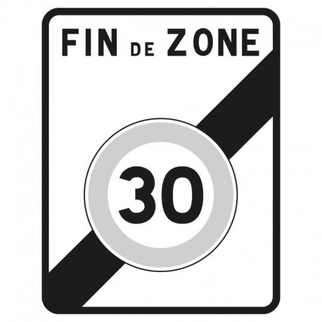 Fin d'une zone limitée à 30 Km/h