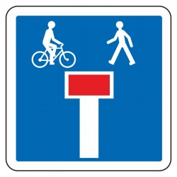 Impasse avec une issue pour les piétons et les vélos