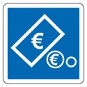 Indication d'un paiement par monnaie sur une route à péage