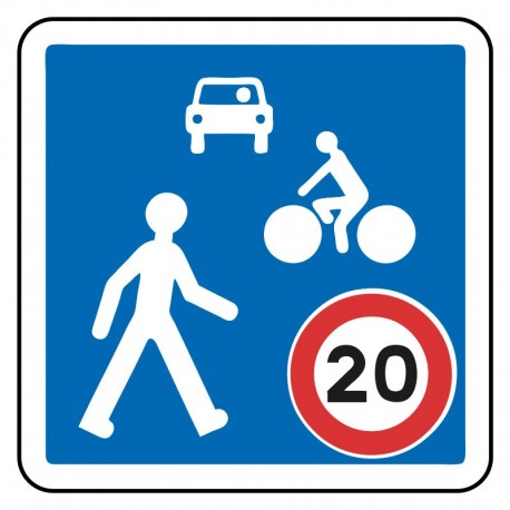 Entrée dans une zone de rencontre limitée à 20 km/h