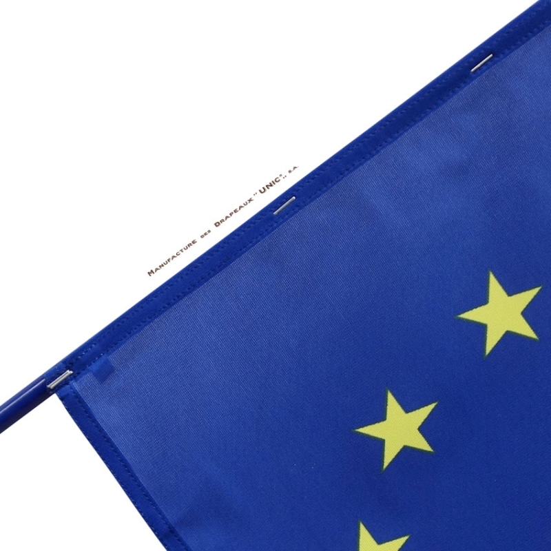Drapeau Européen sur hampe en bois, drapeau européen pour mairie