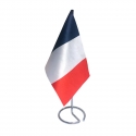 Drapeau de table France en tissu mât métal