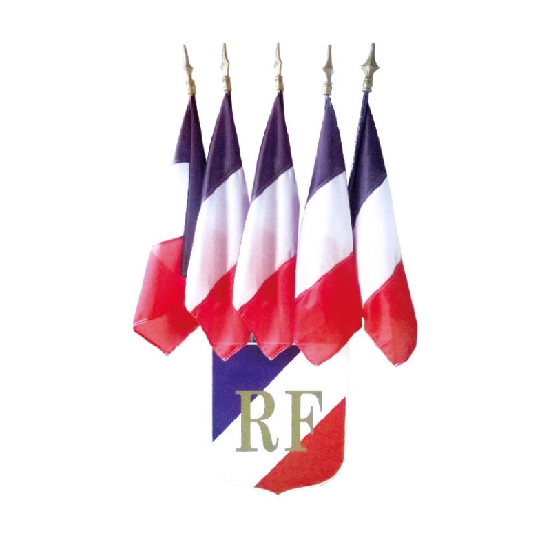 Ecusson RF + drapeaux EU + drapeaux français - Collectivités & Mairie