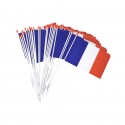 Lot De 50 Drapeaux Blancs Vierges Sur Bâtons - 14x21 Cm - Pour Fêtes, Festivals, événements Sportifs