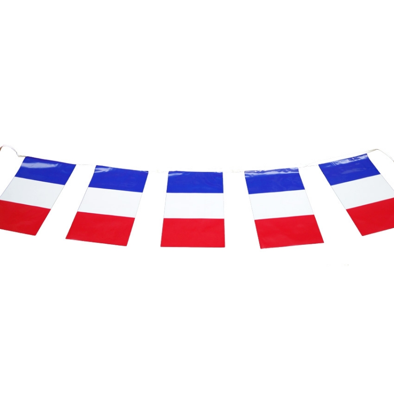 Guirlande bleu blanc rouge plastique drapeau France