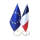Drapeau de table France et Europe en tissu