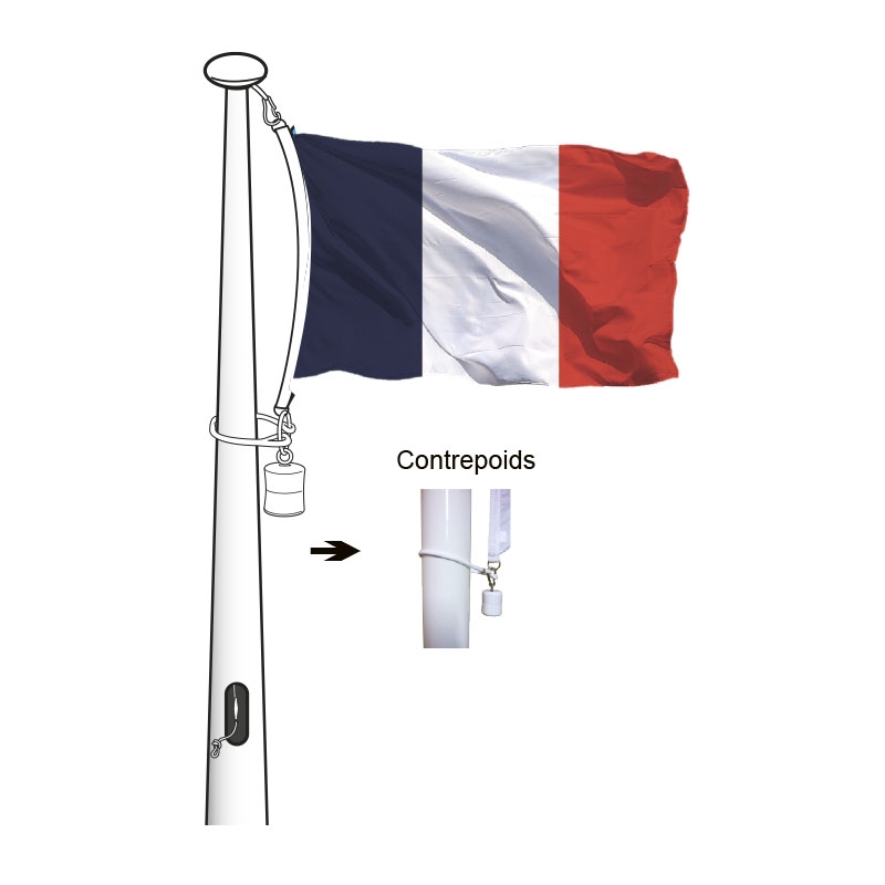 Bras porteur pour mât de drapeau