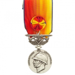 Médaille Sapeurs Pompiers services exceptionnels argent