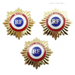 Broche tricolore maire adjoint et conseiller municipal Unic