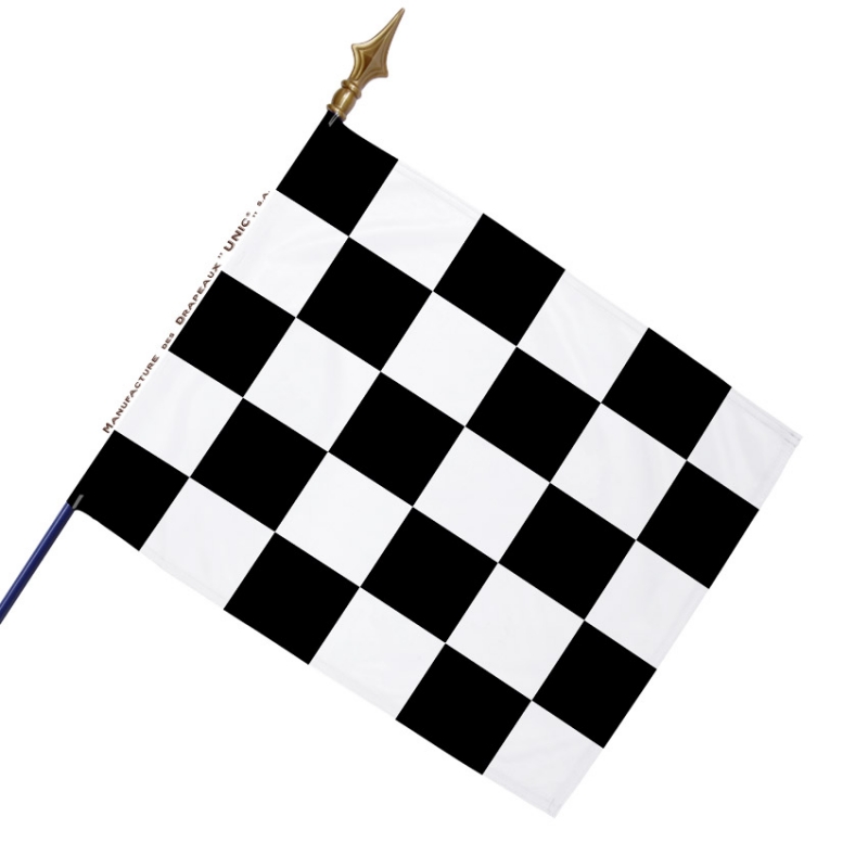 Drapeau à damier noir et blanc course automobile