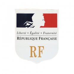 Ecusson porte drapeaux n°6 Fond blanc + RF