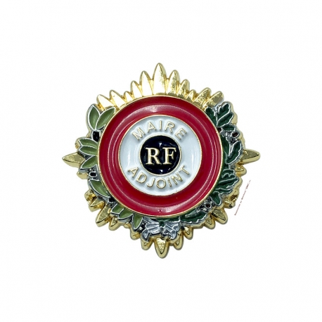 Insigne boutonnière maire pin's soleil echarpe maire Unic