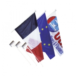 Kit 1 Drapeau France et 1 Europe anti-enroulement