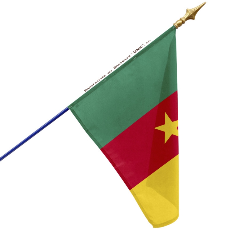 Drapeau Cameroun avec hampe officielle