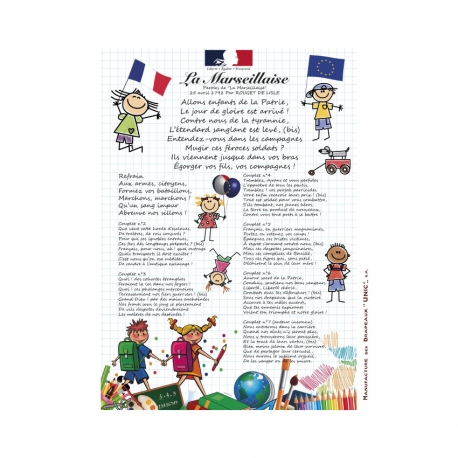 Poster La Marseillaise pavoisement des Ecoles loi Blanquer Drapeaux Unic