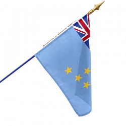 Drapeau Tuvalu en tissu monté sur hampe