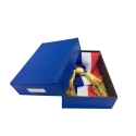 Coffret luxe simili cuir bleu