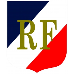 Ecusson porte drapeaux n°3 Tricolore + RF