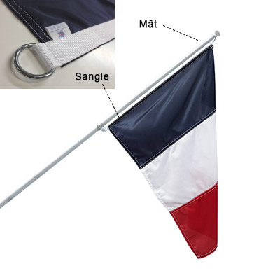 Drapeau Normandie pour mât à hisser via une drisse - DOUBLET